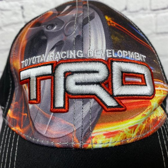 TRD Toyota Racing Development Hat Cap Strap Back Black Graphic Print Fast Eddie - Picture 6 of 9